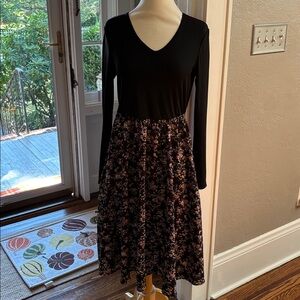 SHEIN Black and Brown Floral Dress
